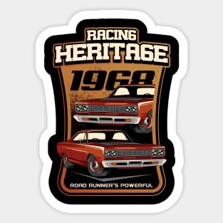 1968 Road Runner Muscle Car Sticker